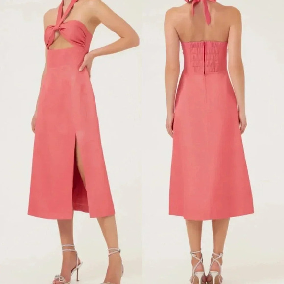 KEEPSAKE Rouge Pink Raquel Halter Cutout Bandeau Dress, S | US 4 | UK 8 | AU 8 - Picture 4 of 13